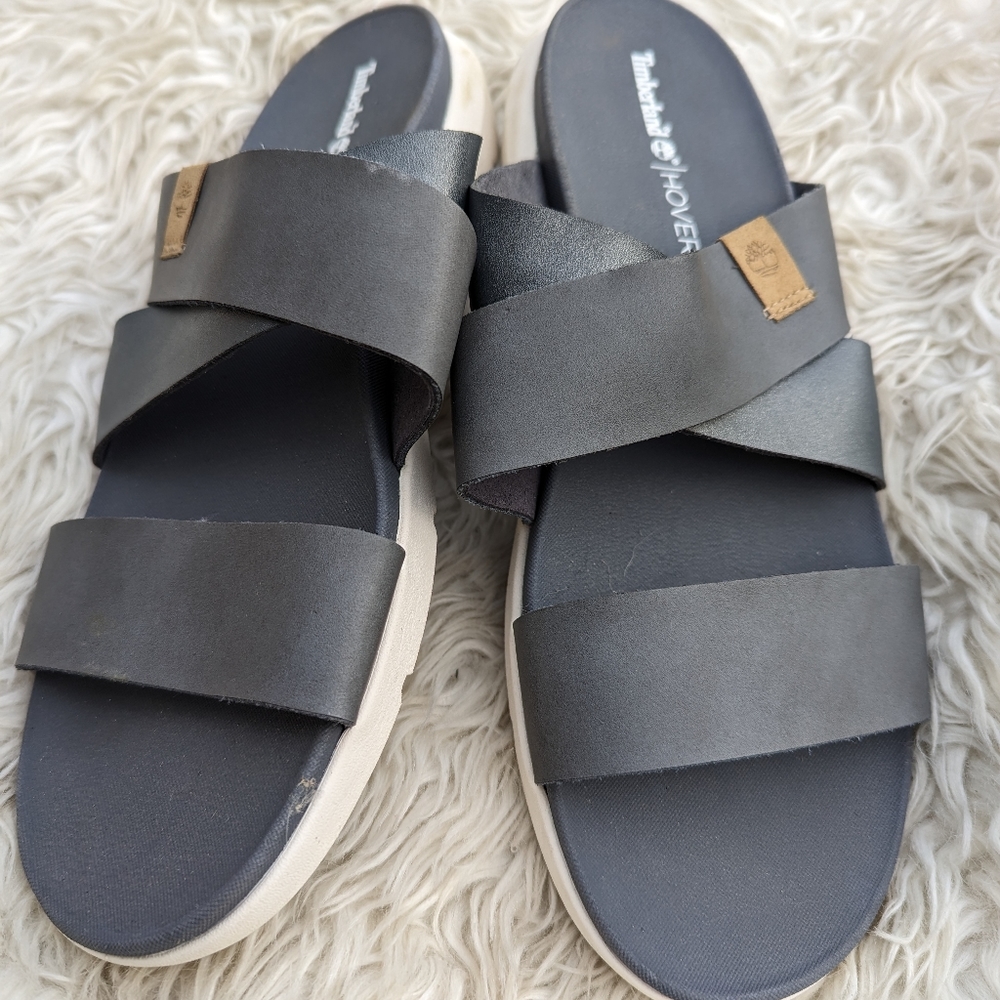 Women's Timberland Gray Leather Sandals Size 9.5